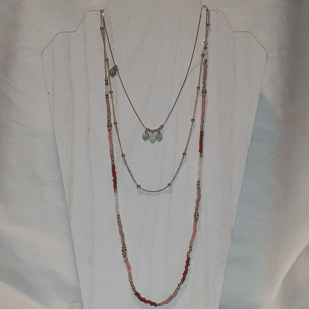 NEW Taramanda Triple Necklace Beads,Balls,Leaves